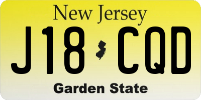 NJ license plate J18CQD