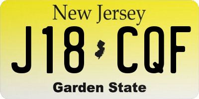 NJ license plate J18CQF