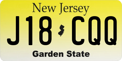 NJ license plate J18CQQ