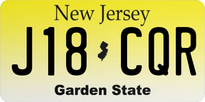 NJ license plate J18CQR