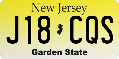 NJ license plate J18CQS