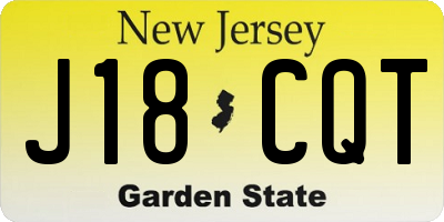 NJ license plate J18CQT