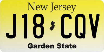 NJ license plate J18CQV