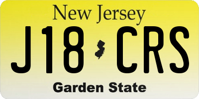 NJ license plate J18CRS
