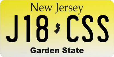 NJ license plate J18CSS