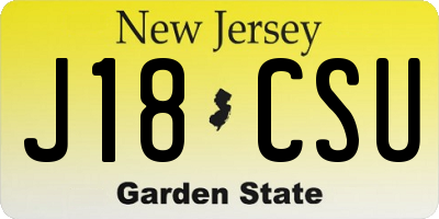 NJ license plate J18CSU