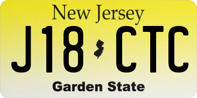 NJ license plate J18CTC