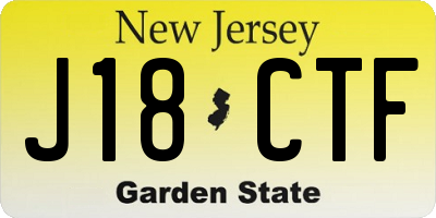 NJ license plate J18CTF