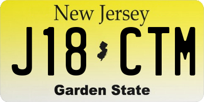 NJ license plate J18CTM
