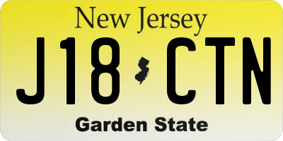 NJ license plate J18CTN