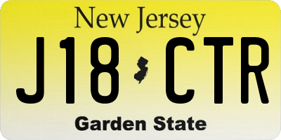 NJ license plate J18CTR