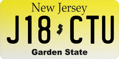 NJ license plate J18CTU