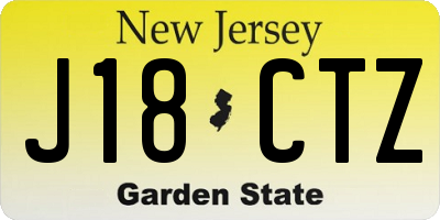 NJ license plate J18CTZ