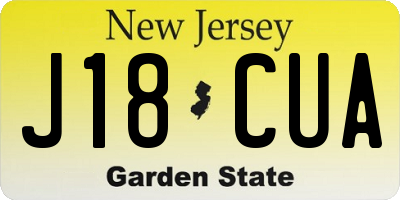 NJ license plate J18CUA