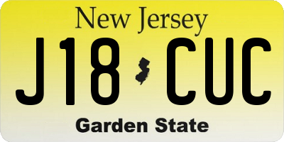 NJ license plate J18CUC