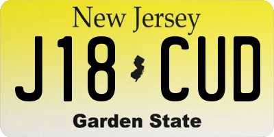 NJ license plate J18CUD