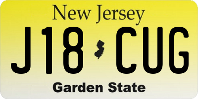 NJ license plate J18CUG