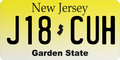 NJ license plate J18CUH