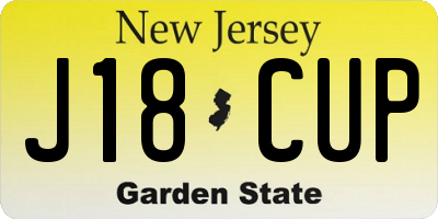 NJ license plate J18CUP