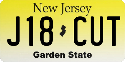 NJ license plate J18CUT