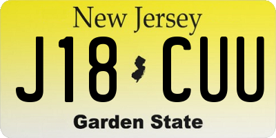 NJ license plate J18CUU