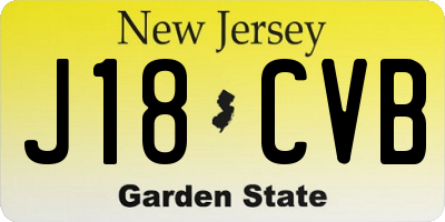 NJ license plate J18CVB