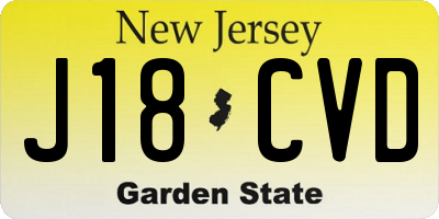 NJ license plate J18CVD