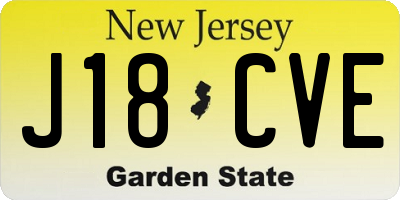NJ license plate J18CVE