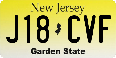 NJ license plate J18CVF