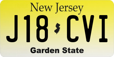 NJ license plate J18CVI