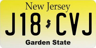 NJ license plate J18CVJ