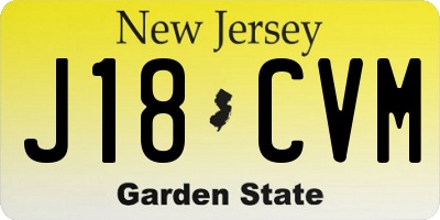 NJ license plate J18CVM
