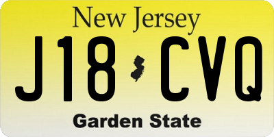 NJ license plate J18CVQ