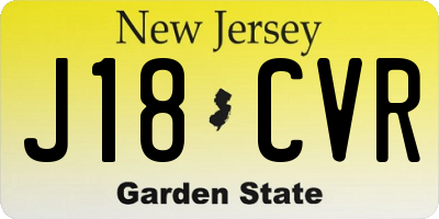 NJ license plate J18CVR