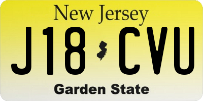 NJ license plate J18CVU