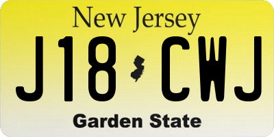 NJ license plate J18CWJ