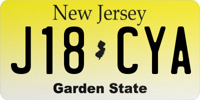 NJ license plate J18CYA