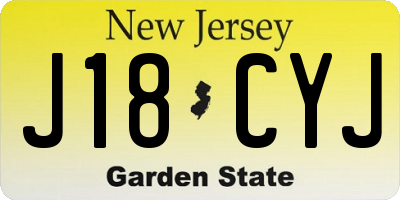 NJ license plate J18CYJ