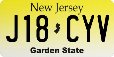 NJ license plate J18CYV