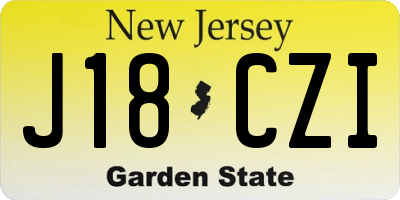 NJ license plate J18CZI