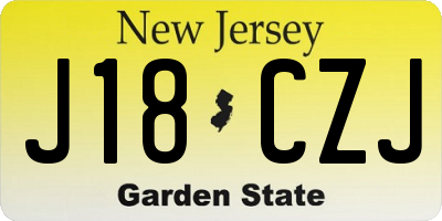 NJ license plate J18CZJ