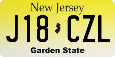 NJ license plate J18CZL
