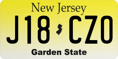 NJ license plate J18CZO