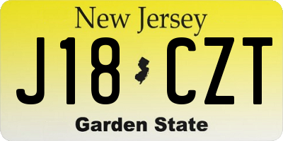 NJ license plate J18CZT