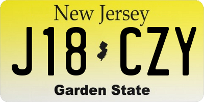 NJ license plate J18CZY