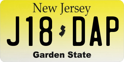 NJ license plate J18DAP
