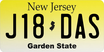 NJ license plate J18DAS