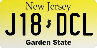 NJ license plate J18DCL