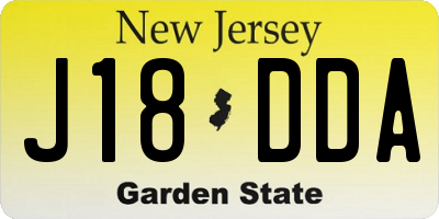 NJ license plate J18DDA