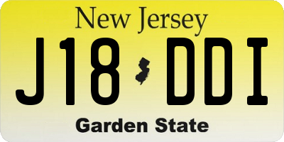 NJ license plate J18DDI